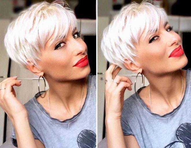 Kurzhaarschnitt-Ideen für weißes und graues Haar
